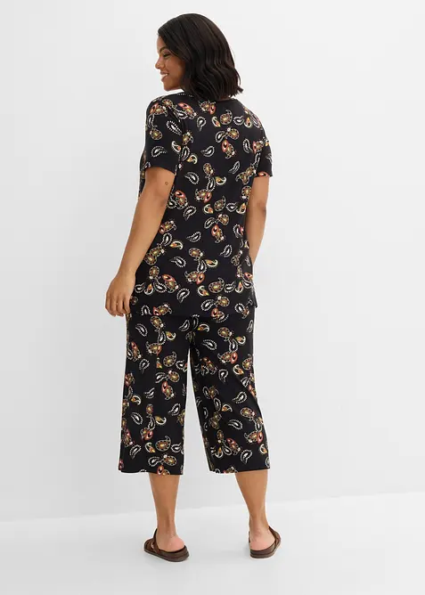Maglia e pantaloni culotte in misto viscosa fluido (set 2 pezzi), bonprix
