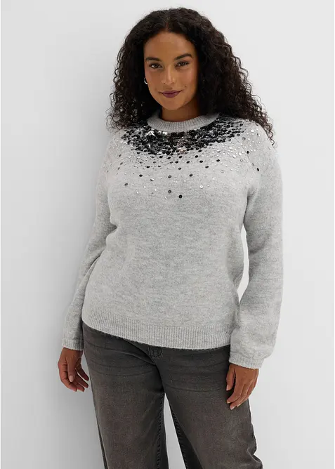 Maglione con paillettes colorate, bonprix