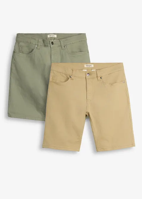 Bermuda elasticizzati, regular fit (pacco da 2), bonprix