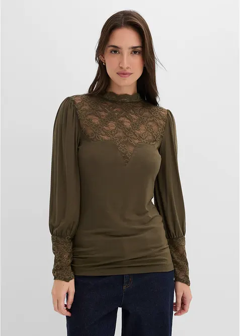 Maglia a maniche lunghe in misto viscosa, bonprix