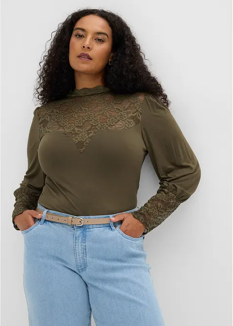 Maglia a maniche lunghe in misto viscosa, bonprix