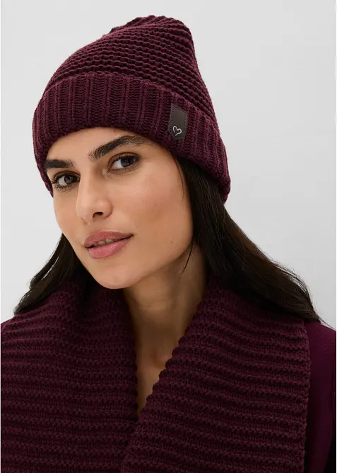 Berretto in maglia con applicazione, bonprix