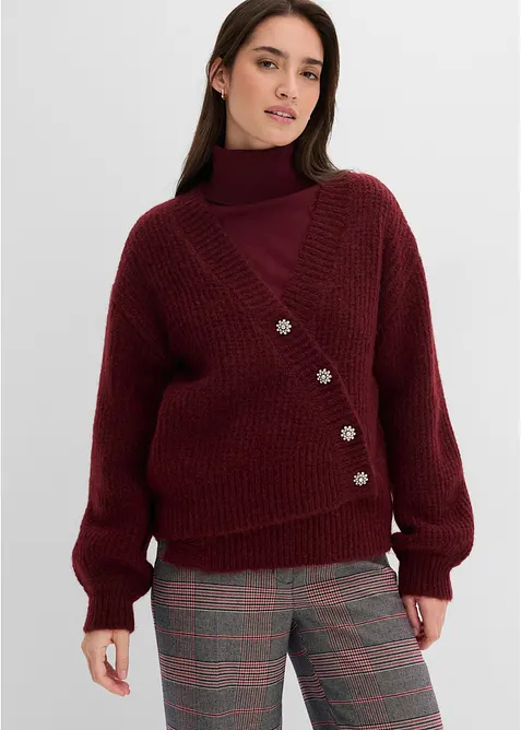 Cardigan in filato grosso di misto lana morbido, bonprix