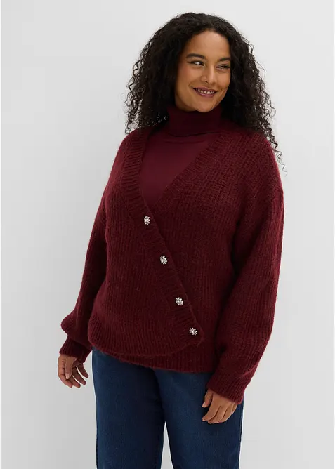 Cardigan in filato grosso di misto lana morbido, bonprix
