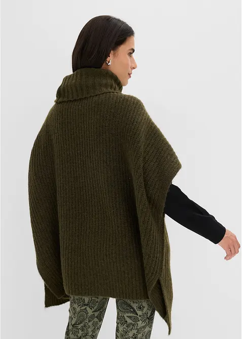 Maglione stile poncho in misto lana morbido, bonprix