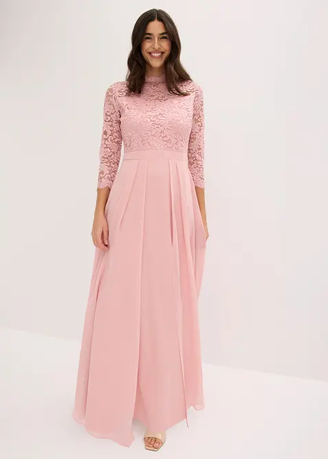 Abito lungo con pizzo, bonprix