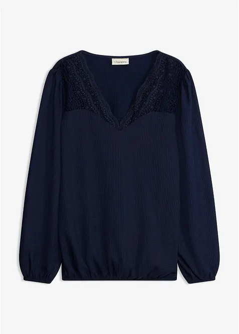 Maglia a maniche lunghe con pizzo, bonprix