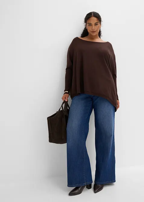 Maglione in filato fine di misto viscosa, bonprix