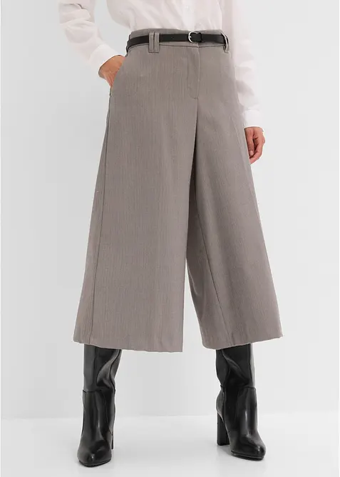 Pantaloni  in simil lana a trama spigata, bonprix