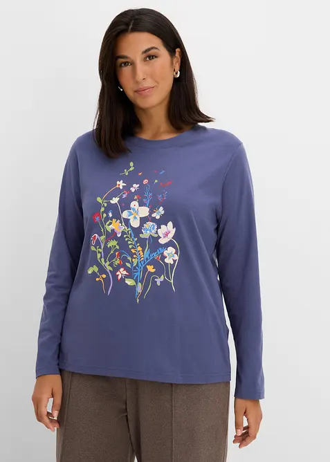 Maglia a maniche lunghe in puro cotone biologico, bonprix