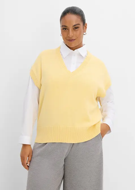 Gilet in maglia di puro cotone, bonprix