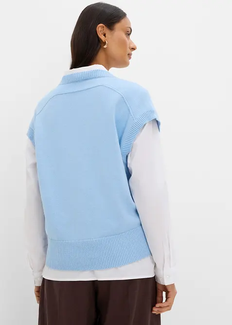 Gilet in maglia di puro cotone, bonprix