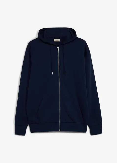 Felpa con zip e cappuccio, loose fit, bonprix