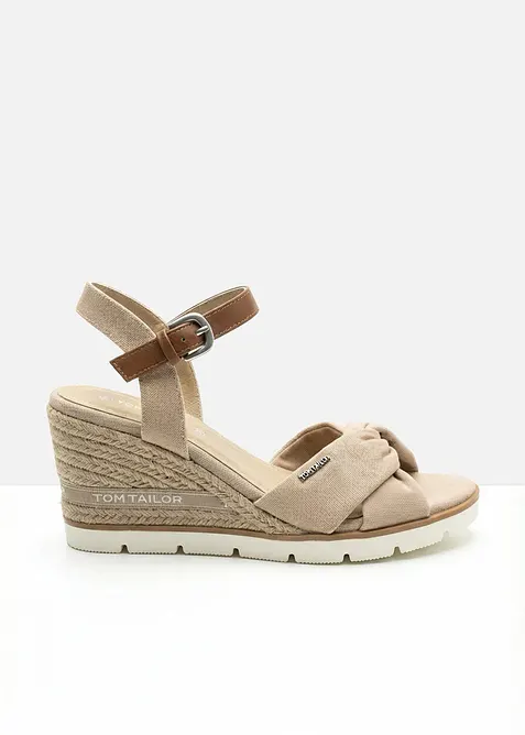 Sandali con zeppa effetto rafia Tom Tailor, Tom Tailor