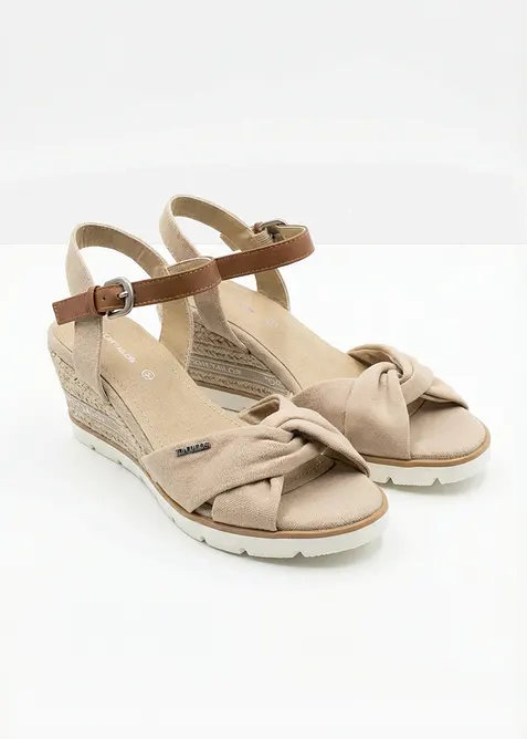 Sandali con zeppa effetto rafia Tom Tailor, Tom Tailor