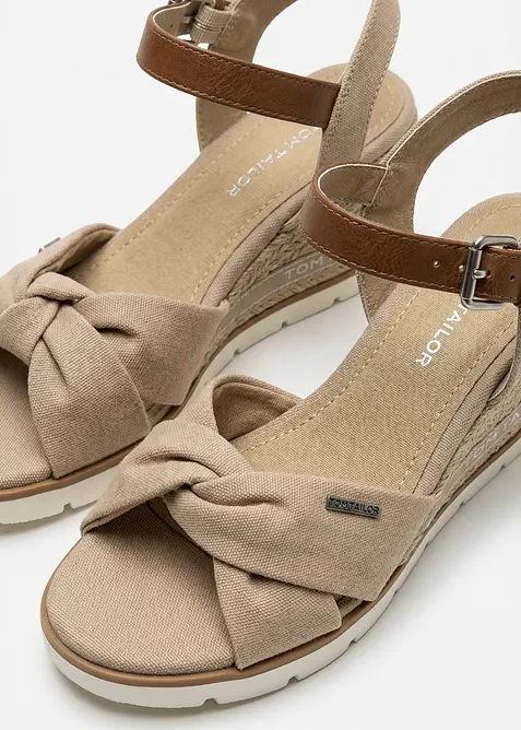 Sandali con zeppa effetto rafia Tom Tailor, Tom Tailor