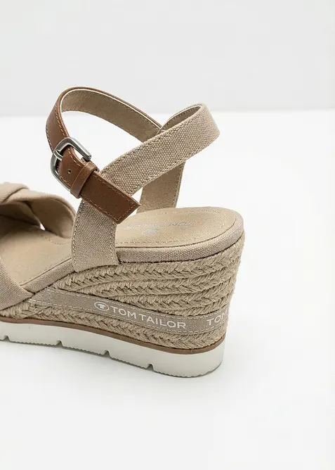 Sandali con zeppa effetto rafia Tom Tailor, Tom Tailor