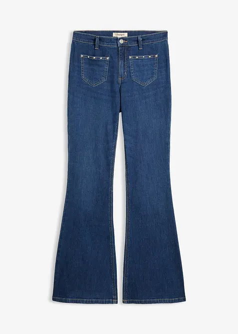 Jeans bootcut, vita media, bonprix