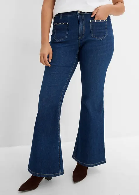 Jeans bootcut, vita media, bonprix