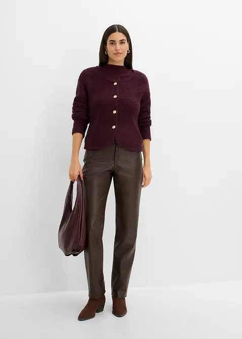 Pantaloni in similpelle con vita comoda, bonprix