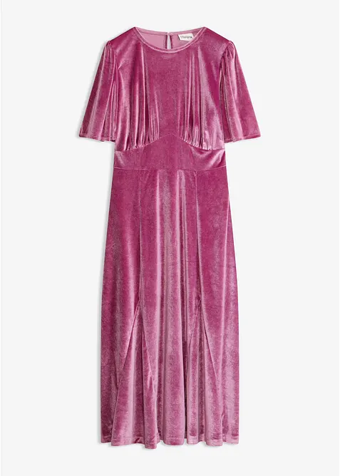 Abito midi in velluto morbido, bonprix