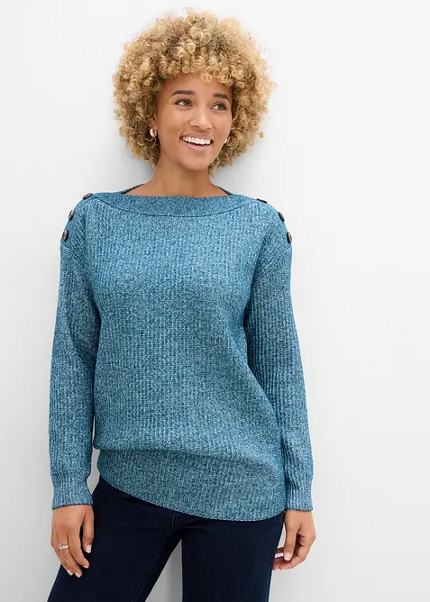 Maglione oversize con bottoni, bonprix