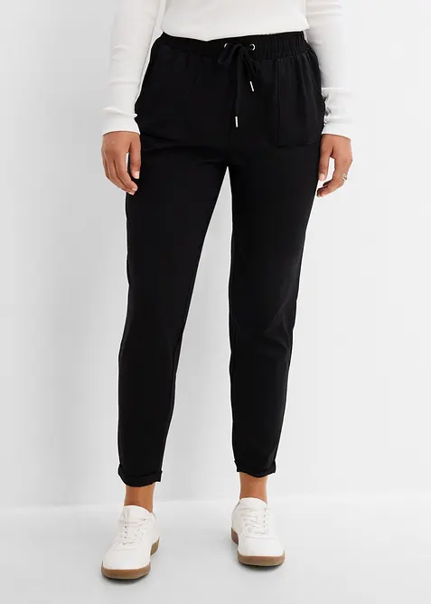 Pantaloni in jersey di misto cotone elasticizzato, bonprix
