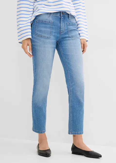 Jeans cropped slim fit, vita alta, bonprix