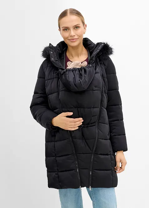 Giubbotto pr&eacute;maman 3 in 1 con inserto babywearing e guarnizione in ecopelliccia rimovibile, bonprix