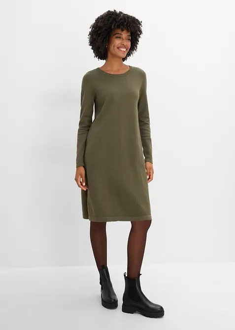 Abito in maglia con cotone riciclato, bonprix