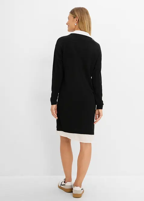 Abito in maglia con inserto di camicia, bonprix