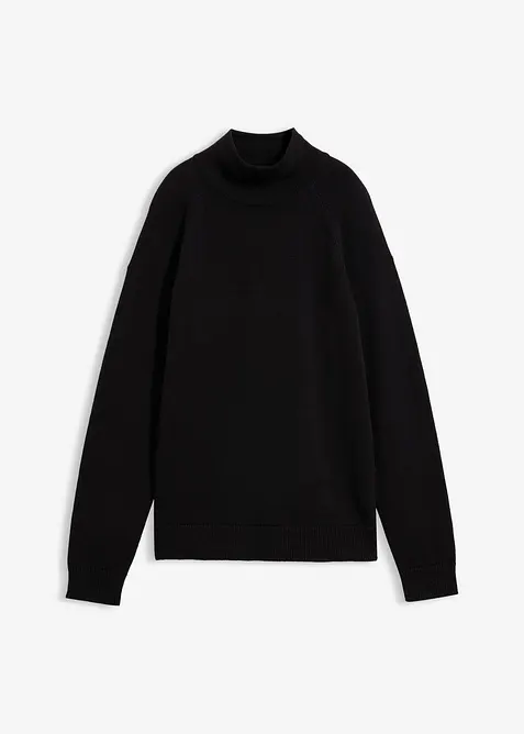 Maglione a collo alto in puro cotone, bonprix