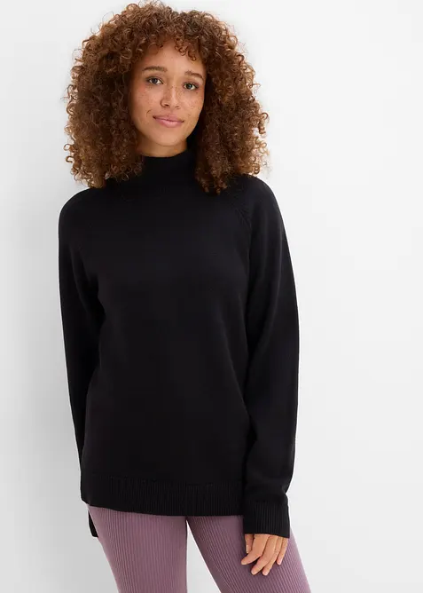 Maglione a collo alto in puro cotone, bonprix