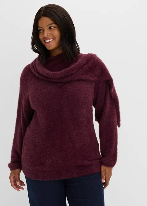 Maglione oversize con sciarpa, bonprix