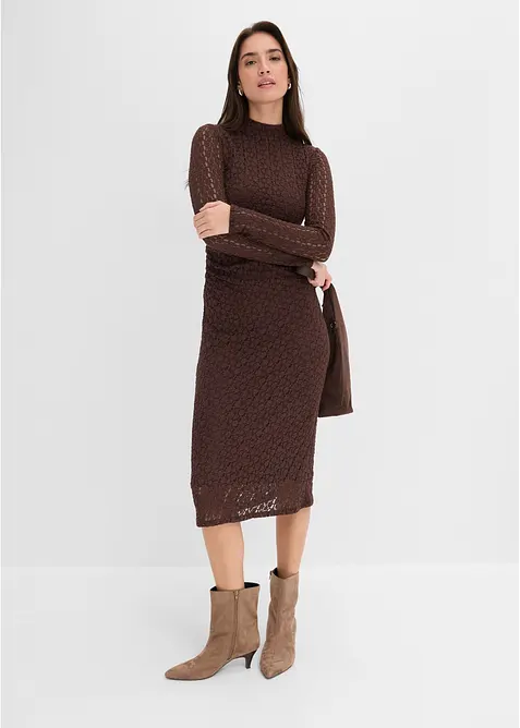 Abito di jersey con collo dritto, bonprix