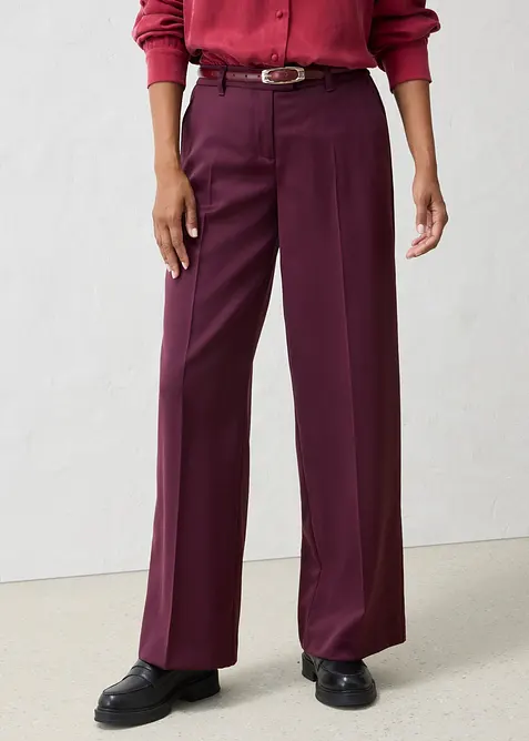 Pantaloni da completo in morbido misto lana dalla linea dritta, bonprix
