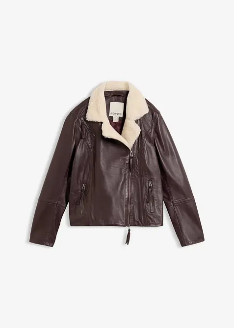 Giacca biker in nappa d'agnello, bonprix