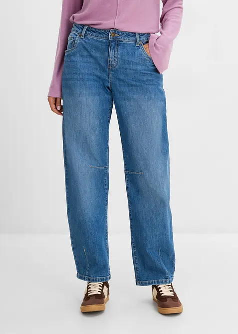 Jeans barrel, vita media, bonprix