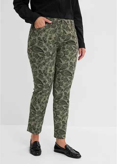 Pantaloni  in cotone elasticizzato fantasia, bonprix