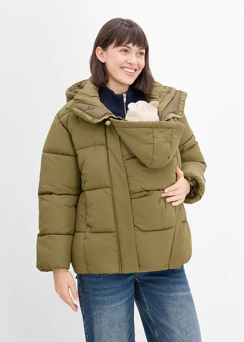 Giacca pr&eacute;maman imbottita e idrorepellente 3 in 1 con inserto babywearing, bonprix