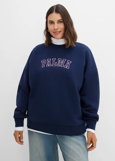 Felpa oversize in misto cotone, bonprix