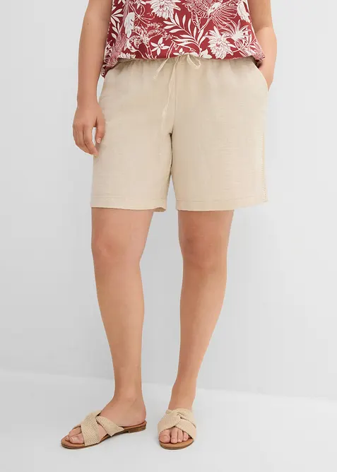 Bermuda in misto viscosa con elastico in vita, bonprix