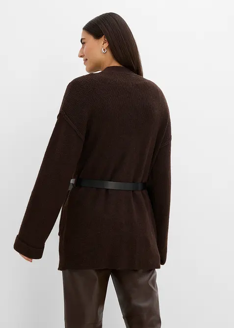 Maxi cardigan con cintura, bonprix