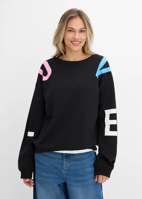 Felpa oversize in misto cotone morbido, bonprix
