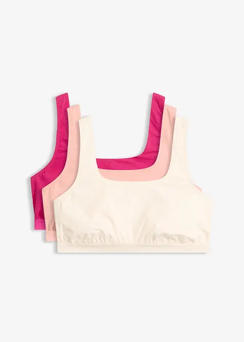 Reggiseno bustier con cotone biologico (pacco da 3), bonprix