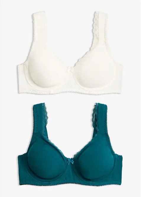 Reggiseno t-shirt minimizer con ferretto e cotone biologico (pacco da 2), bonprix