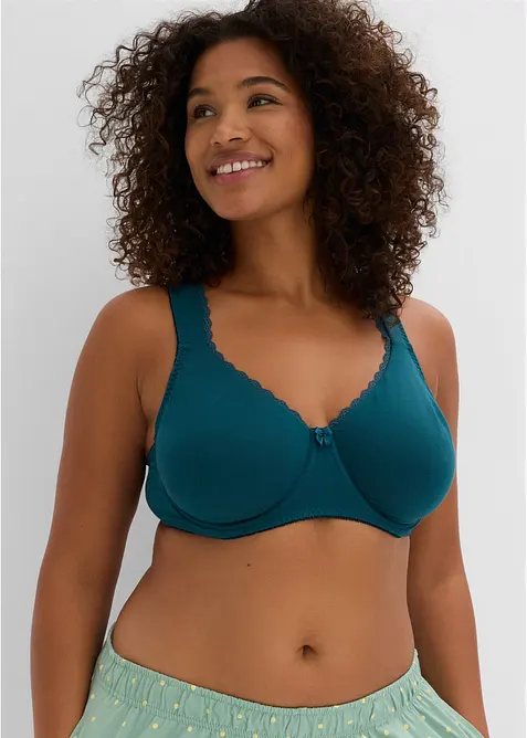 Reggiseno t-shirt minimizer con ferretto e cotone biologico (pacco da 2), bonprix