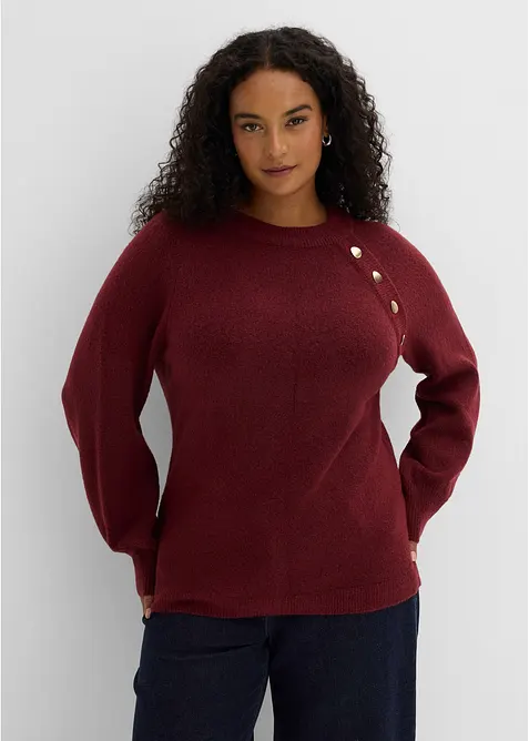 Maglione con bottoni dorati decorativi, bonprix