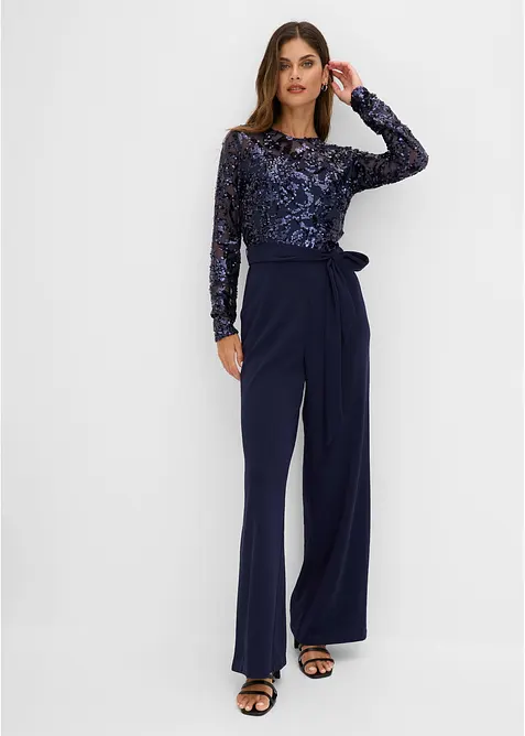 Tuta elegante con ricami e paillettes, bonprix