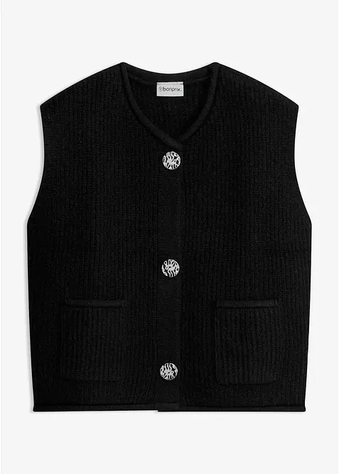 Gilet in maglia con bottoni decorativi, bonprix